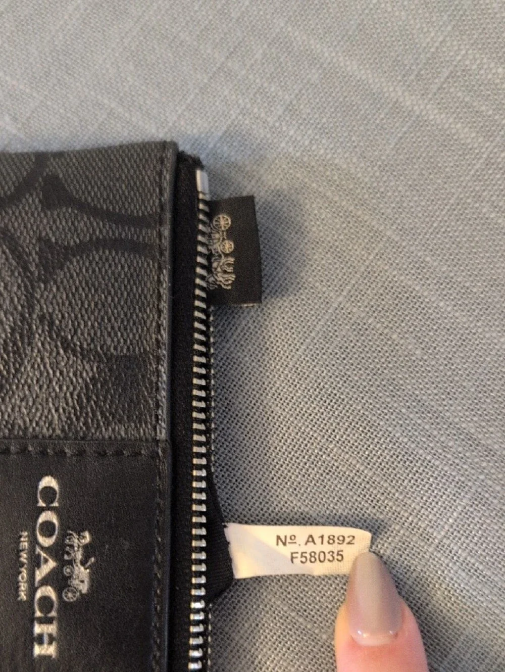 Coach Black Signature Zip-Around Wristlet